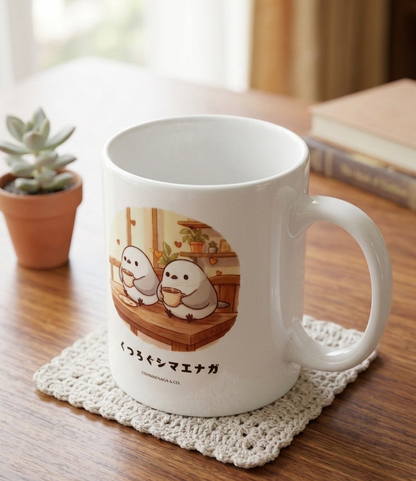 【癒やしのシマエナガ】くつろぎマグカップ（350ml）陶器製